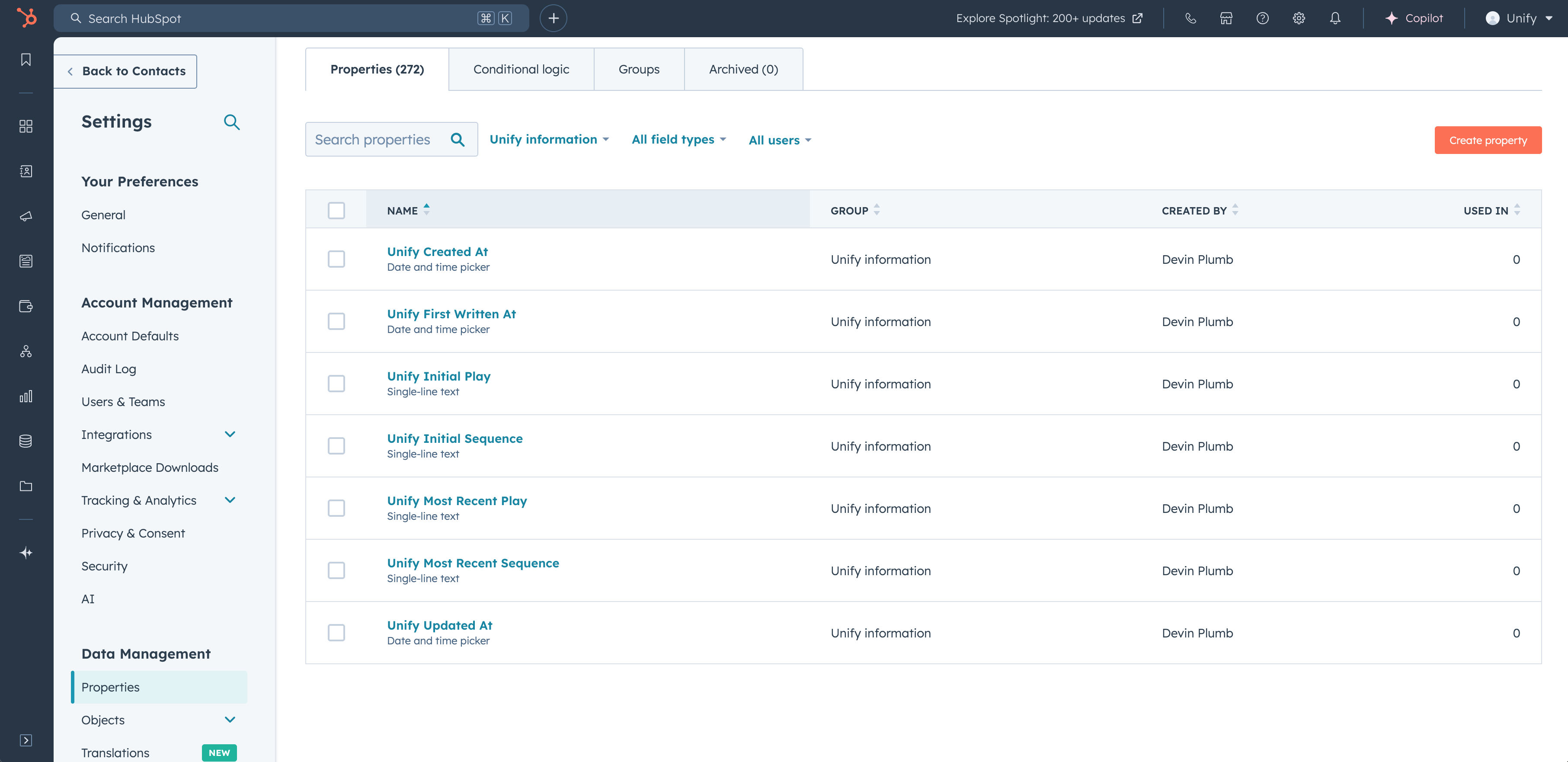 HubSpot Contact New Properties