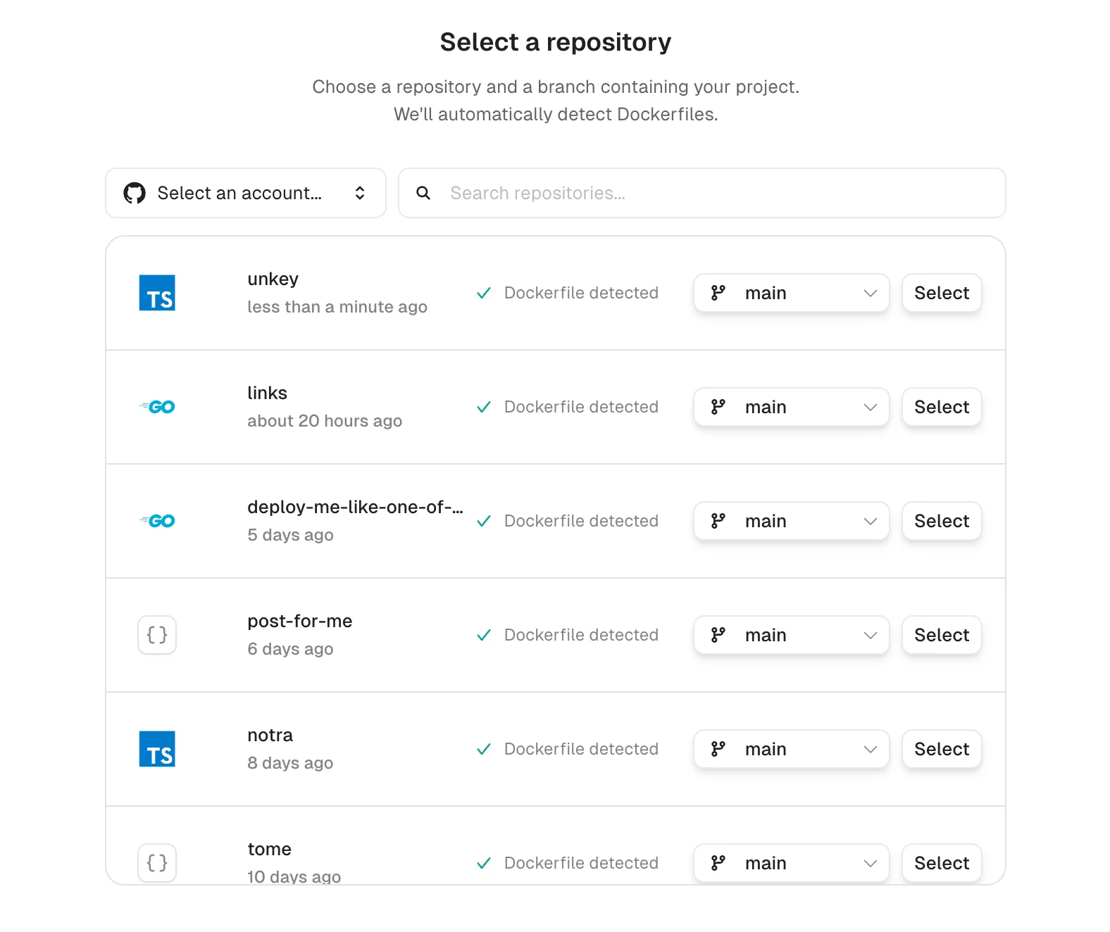 Repository selection