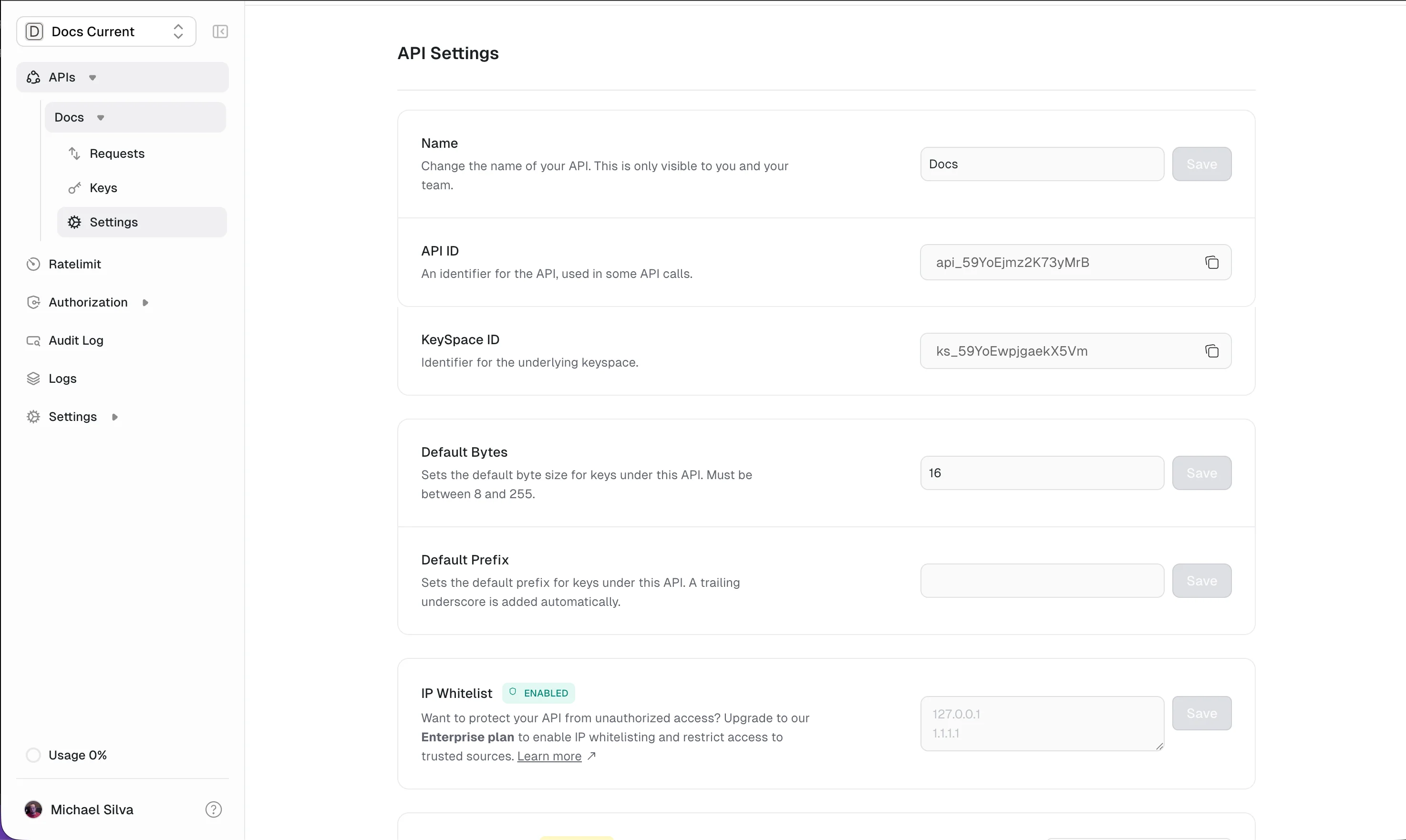 IP Whitelist example
