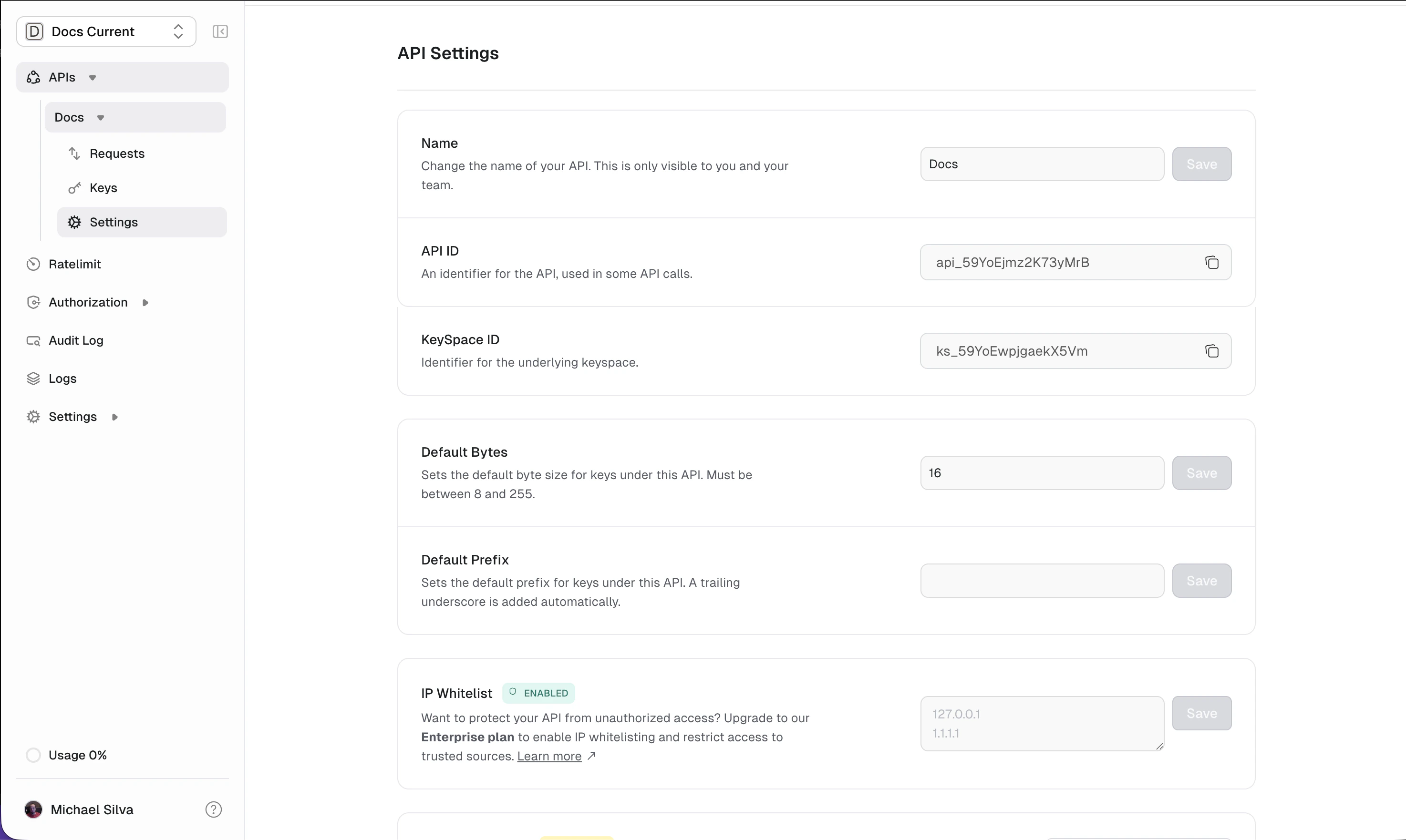 IP Whitelist example
