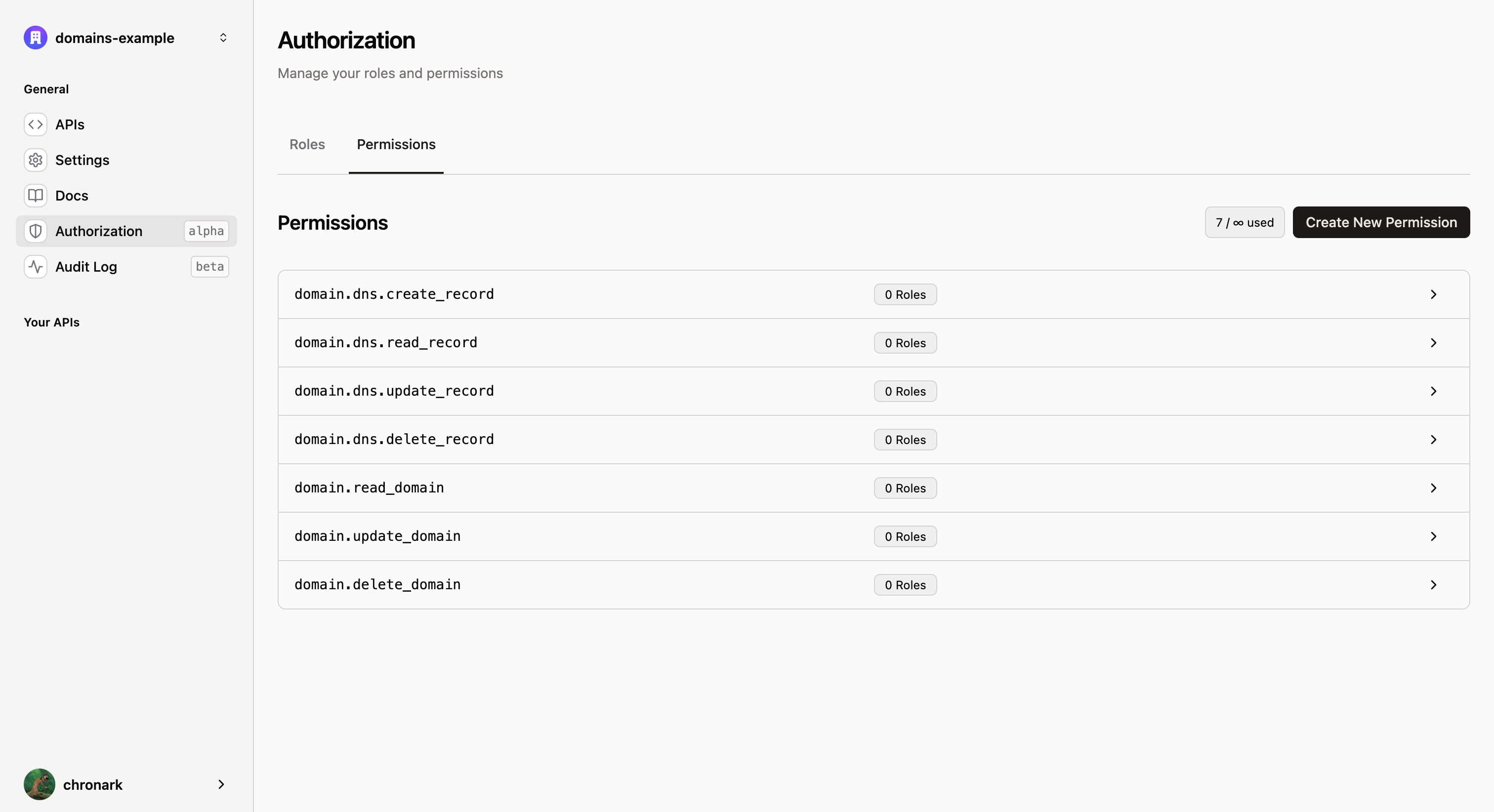 Example permissions