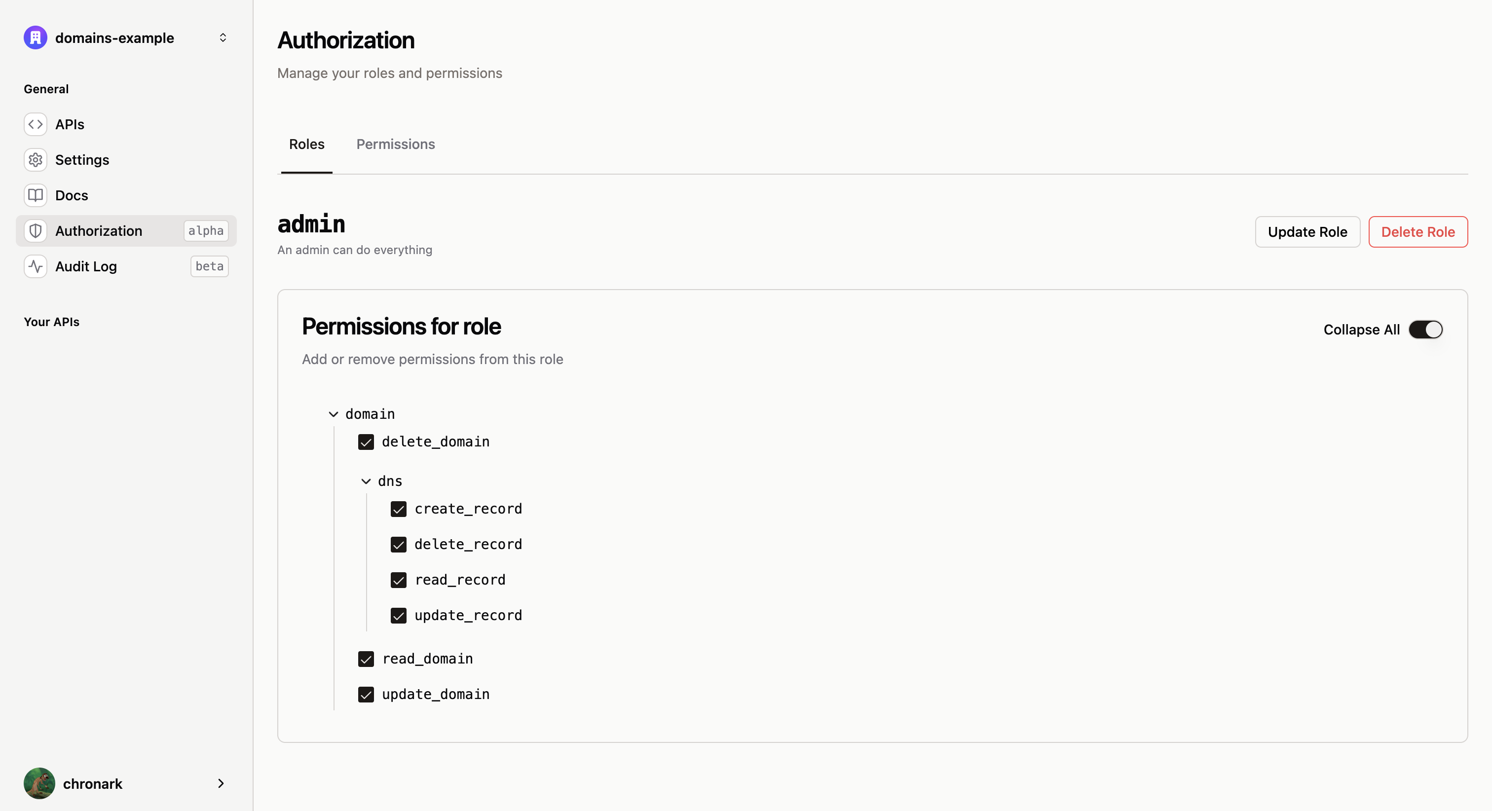 Admin roles