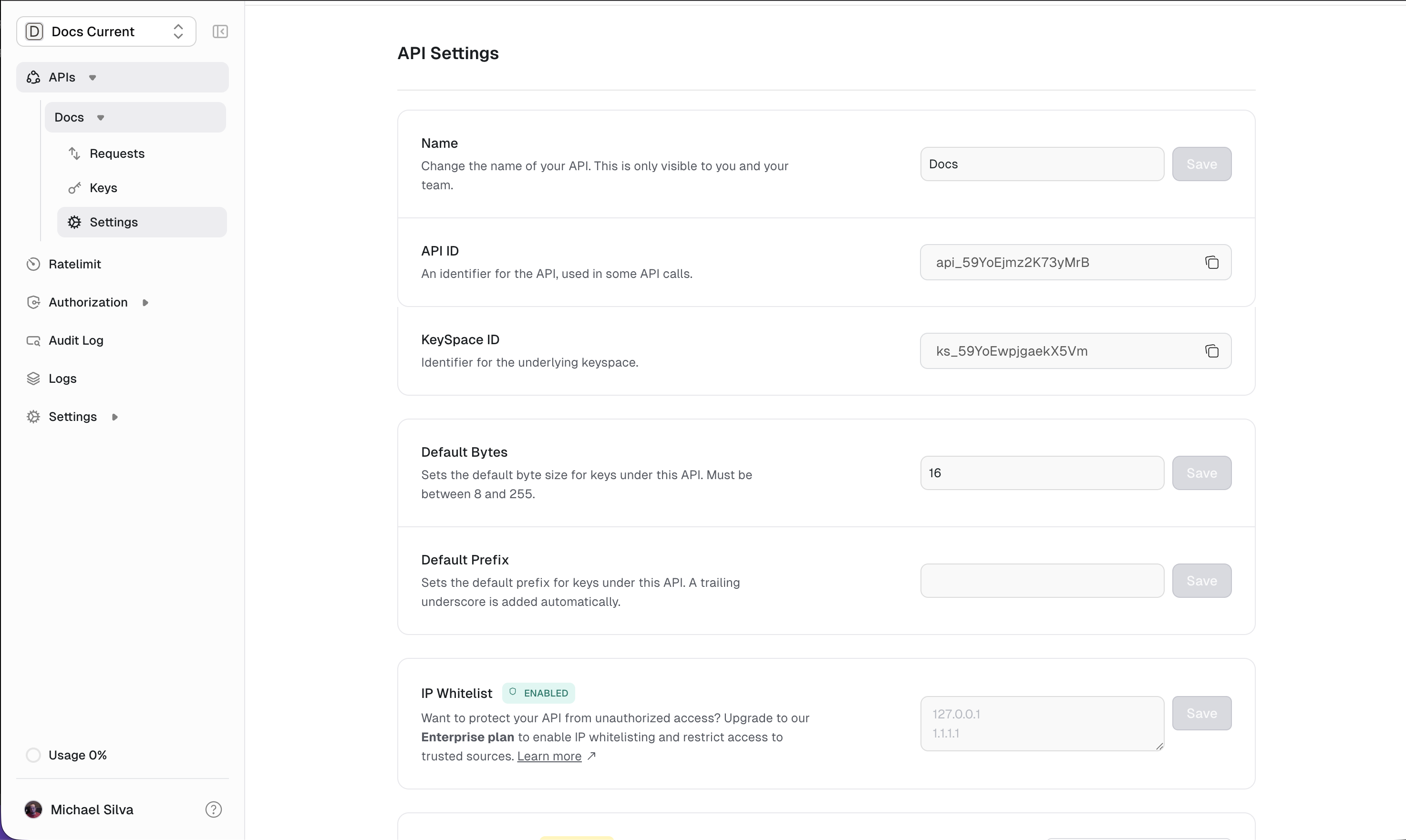 IP Whitelist example