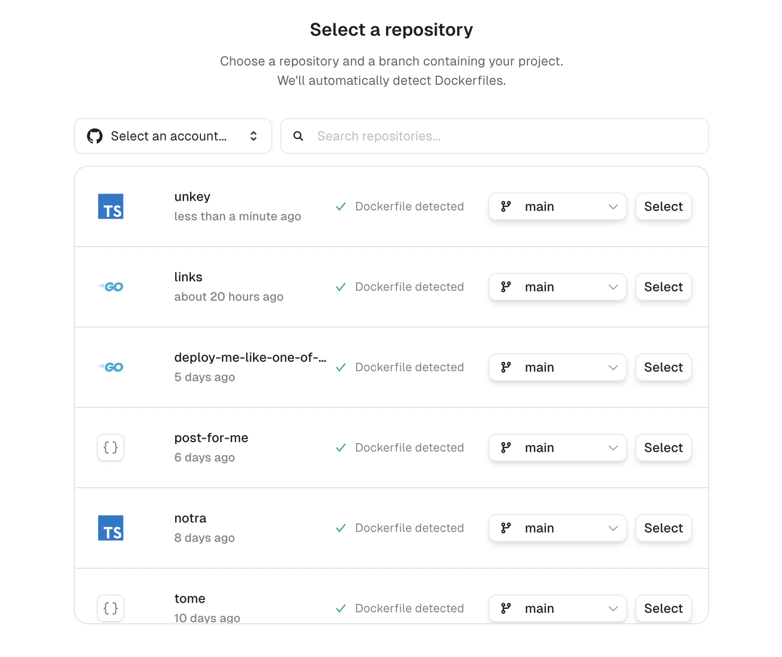 Repository selection