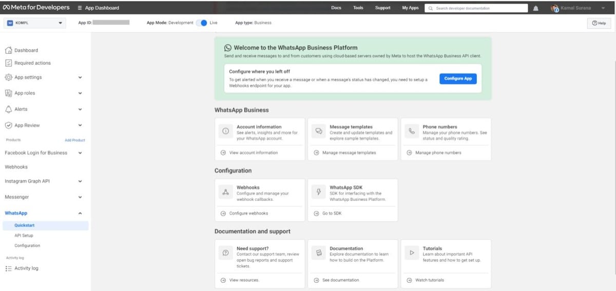 WhatsApp Business Platform Quickstart