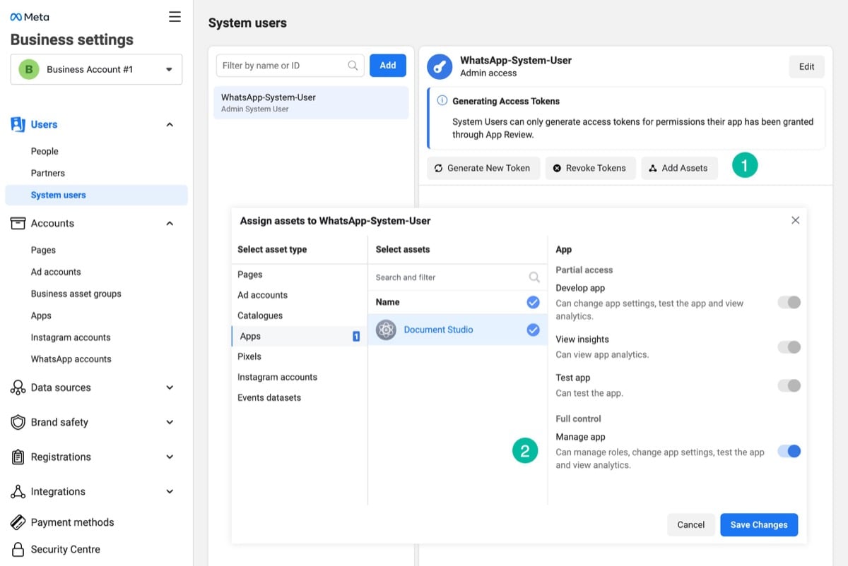 Assign the app to the System User with Manage app access