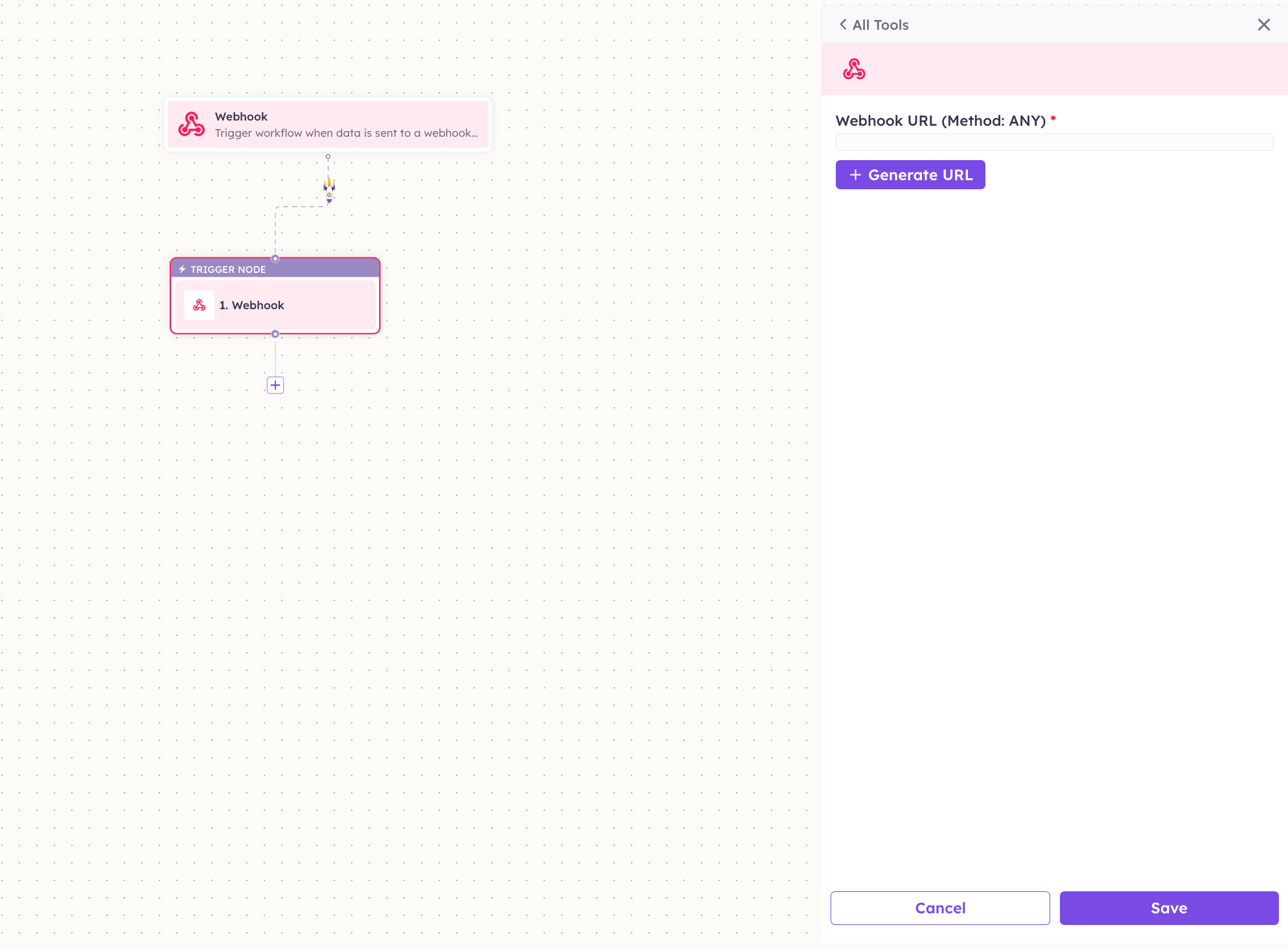 Webhook trigger — Generate URL
