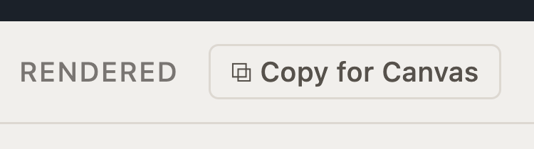 The Copy for Canvas button in Studio