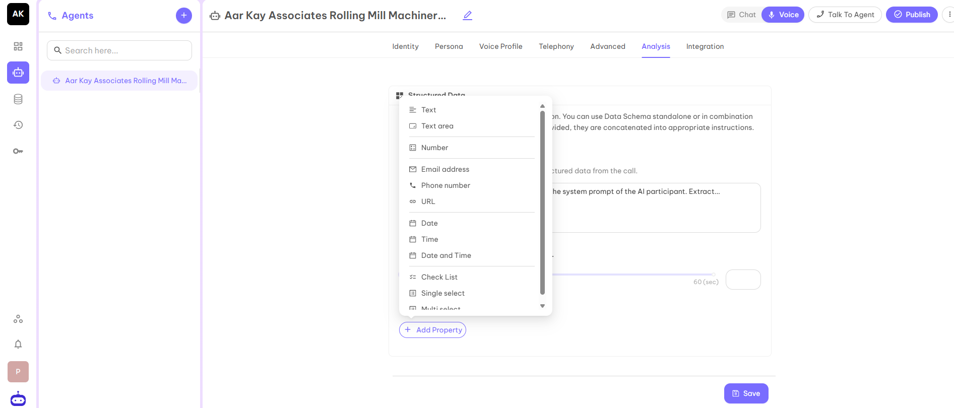 Property Selection Screenshot