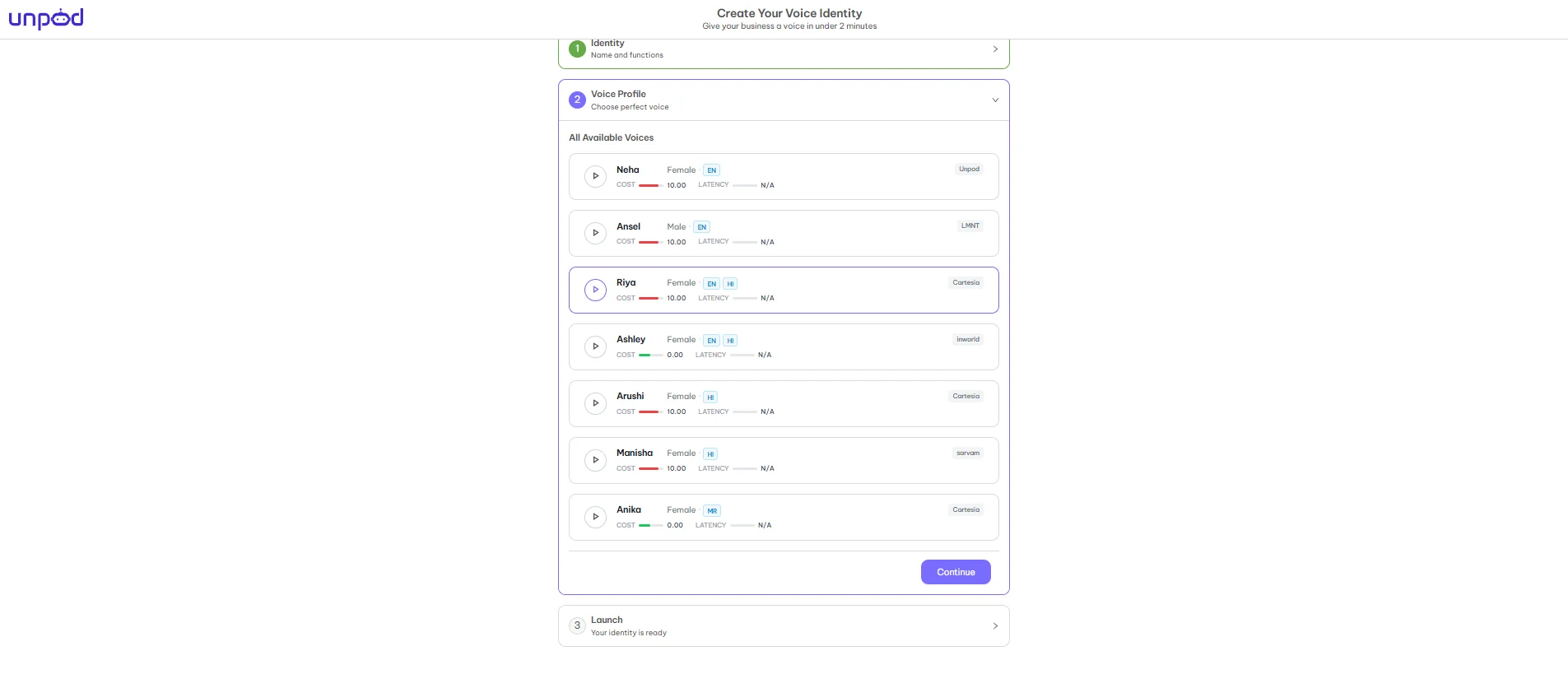 Step 5 - Voice Profile
