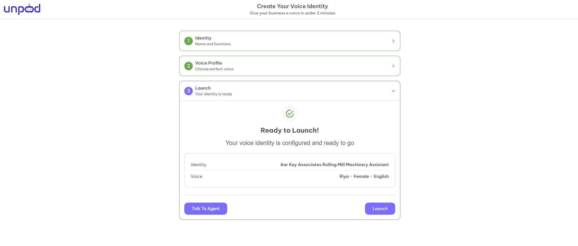 Step 6 - Launch Summary