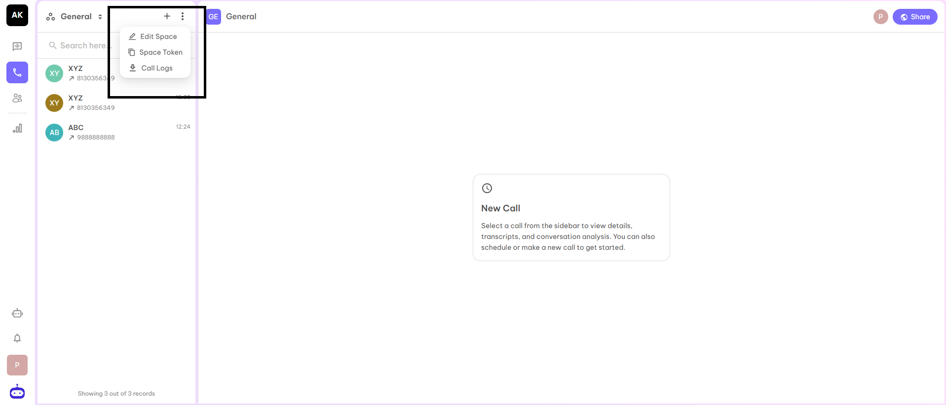 Call Logs Screenshot