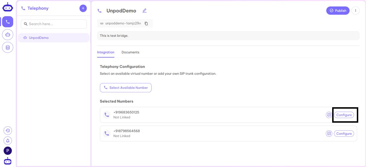 Telephony LiveKit Step 1