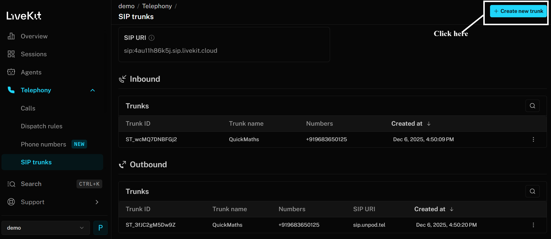 LiveKit Platform Step 2
