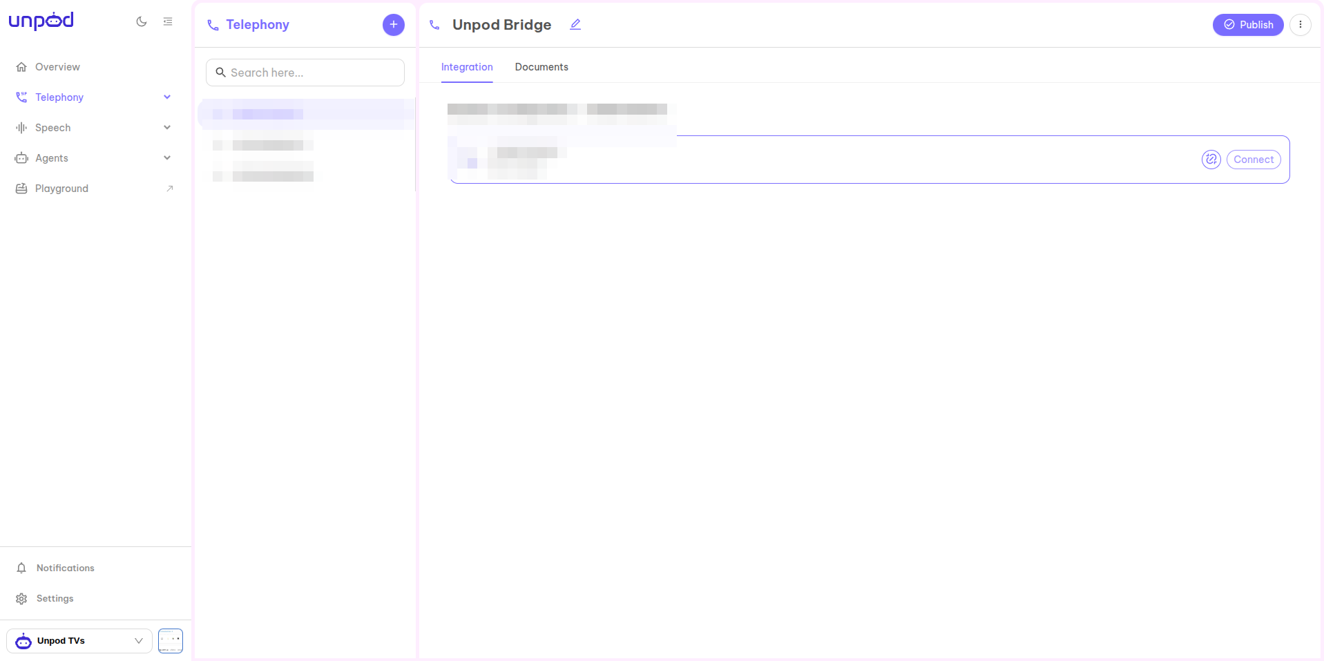 Unpod - number Not Linked, Connect