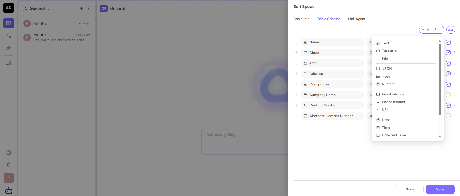Conversation Section Screenshot