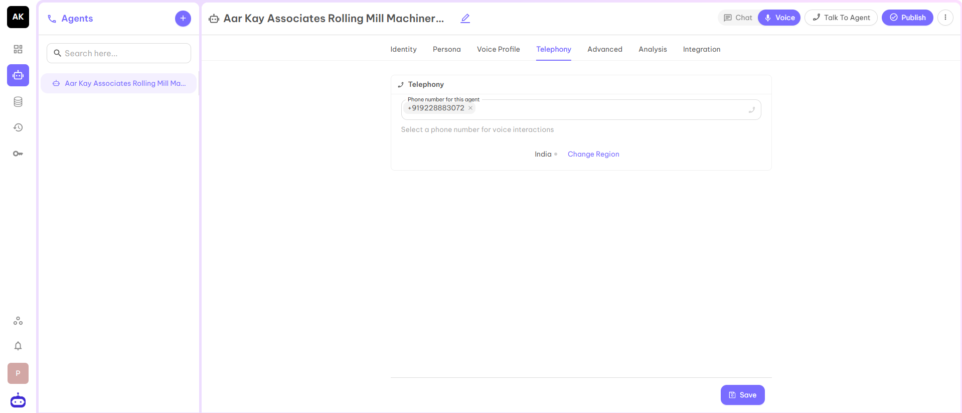 Telephony Screenshot