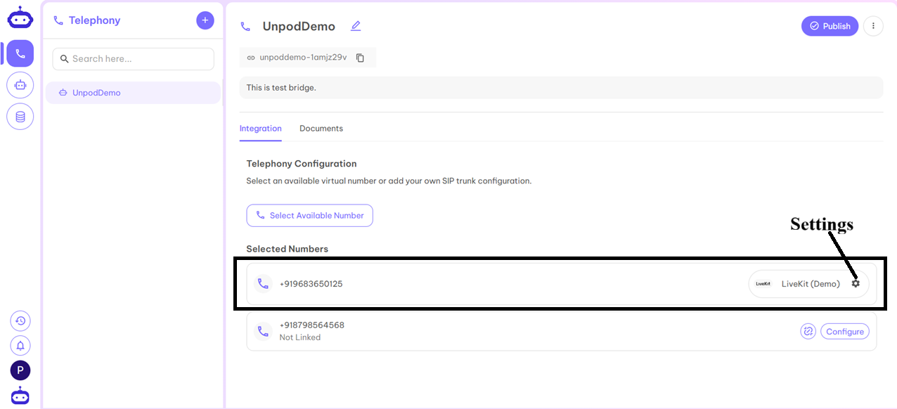 Telephony LiveKit Step 8
