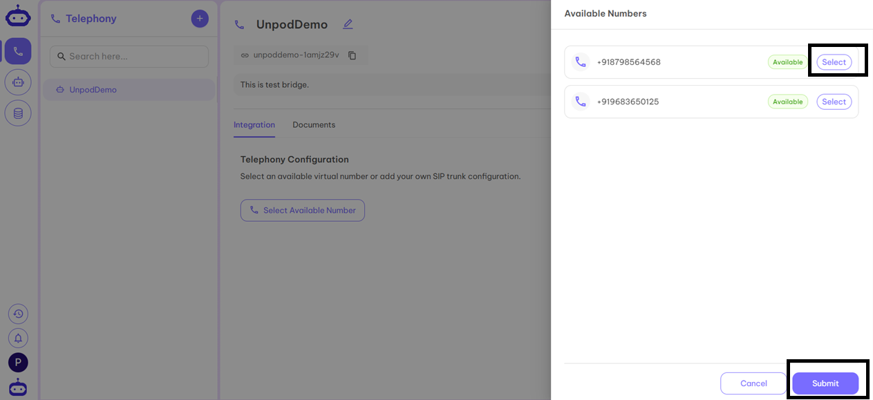 Telephony Numbers Step 7