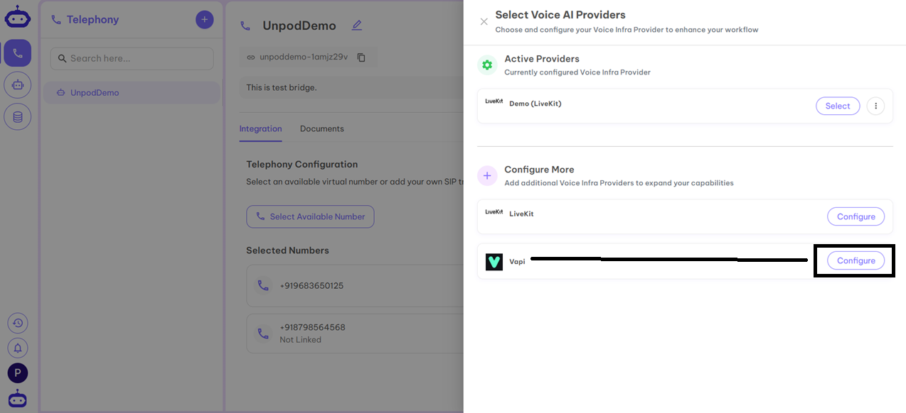 Telephony Vapi Step 3