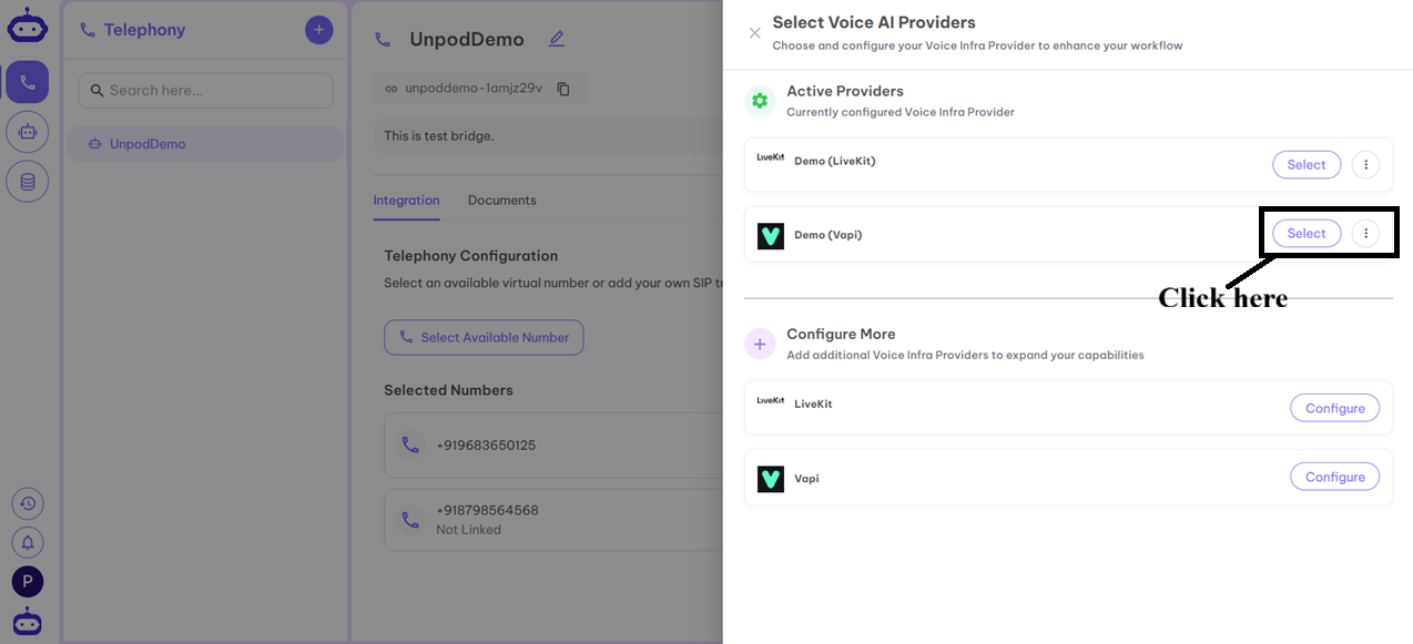 Telephony Vapi Step 6