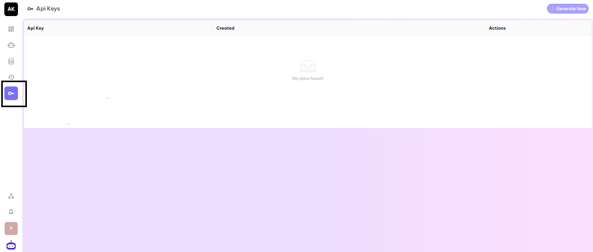 API Key Screenshot
