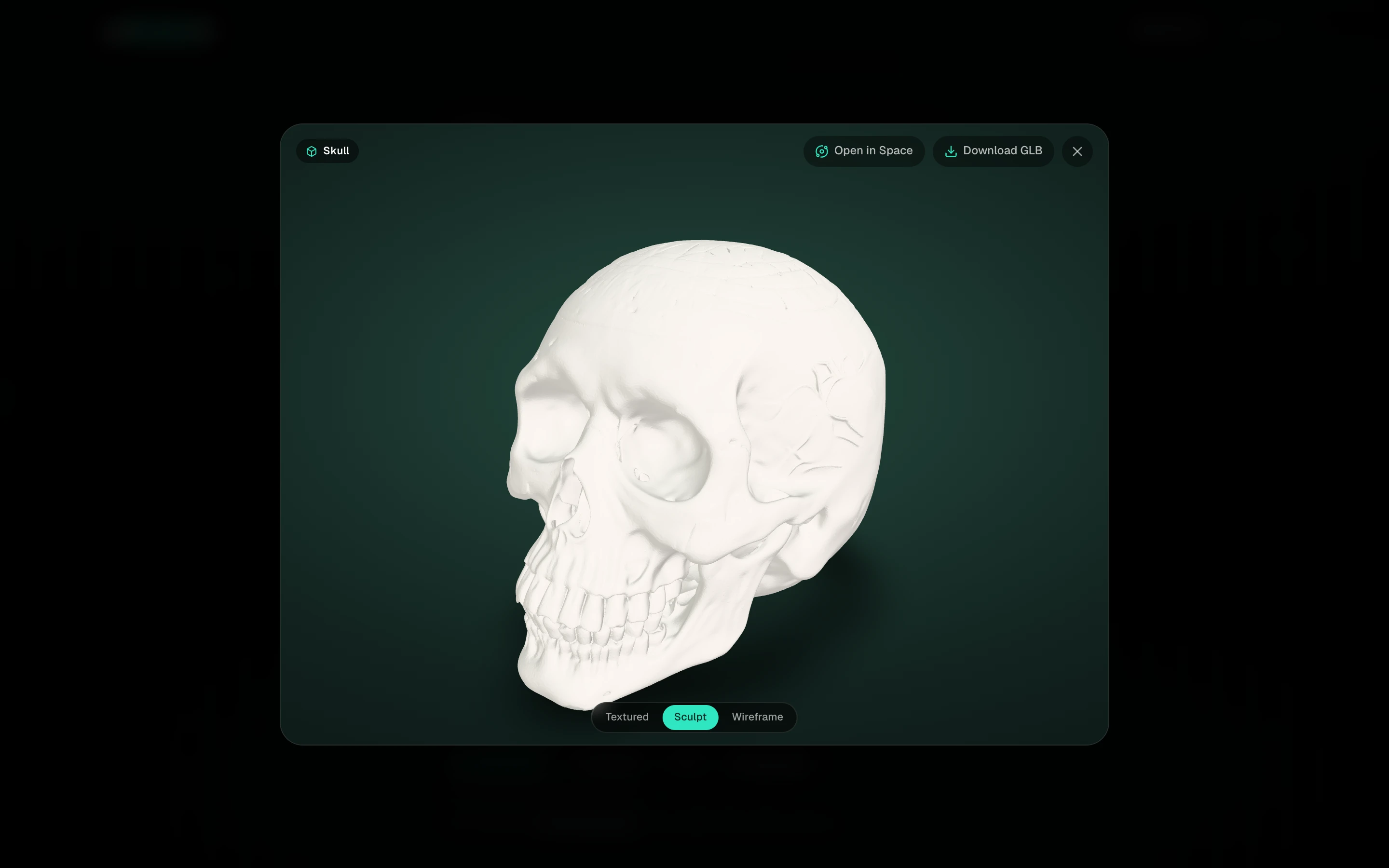 The model in Sculpt view