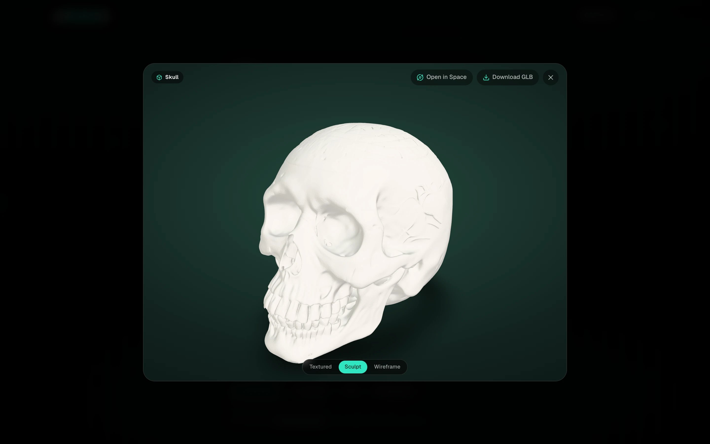 The model in Sculpt view