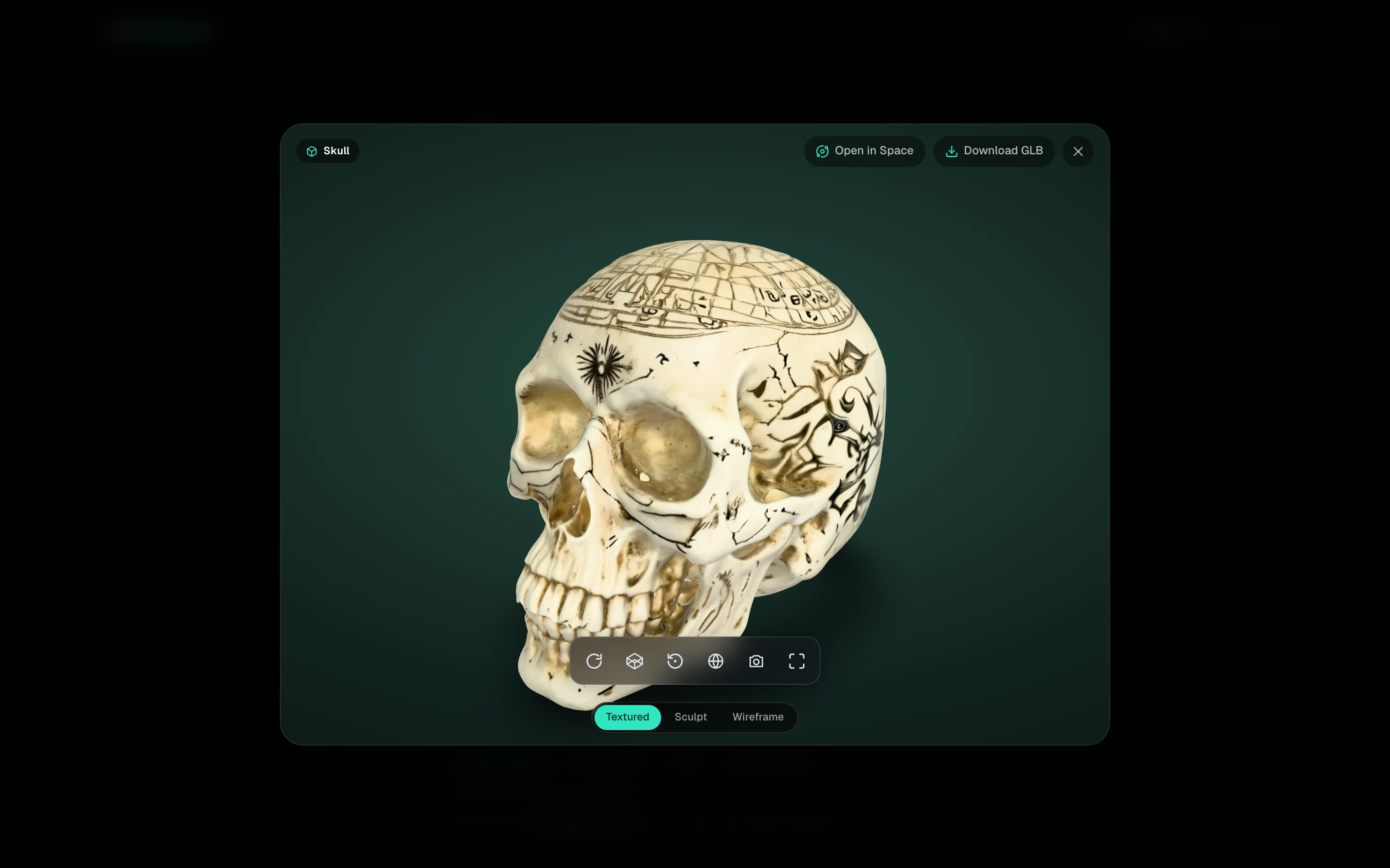 A finished model in the 3D viewer