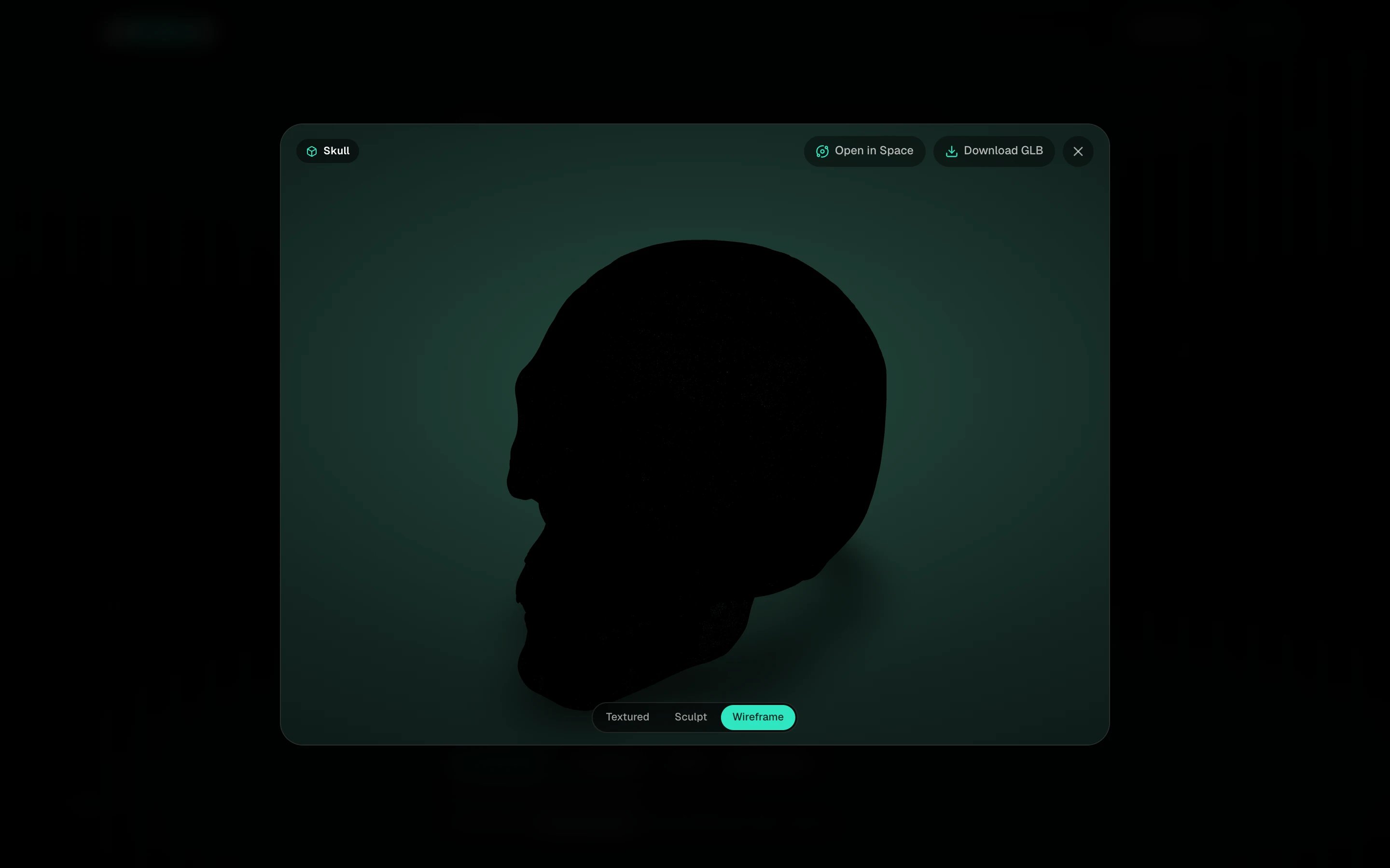 The model in Wireframe view