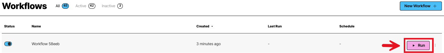Running the workflow
