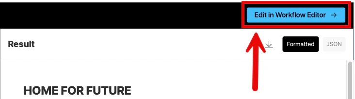 Switching to the workflow editor