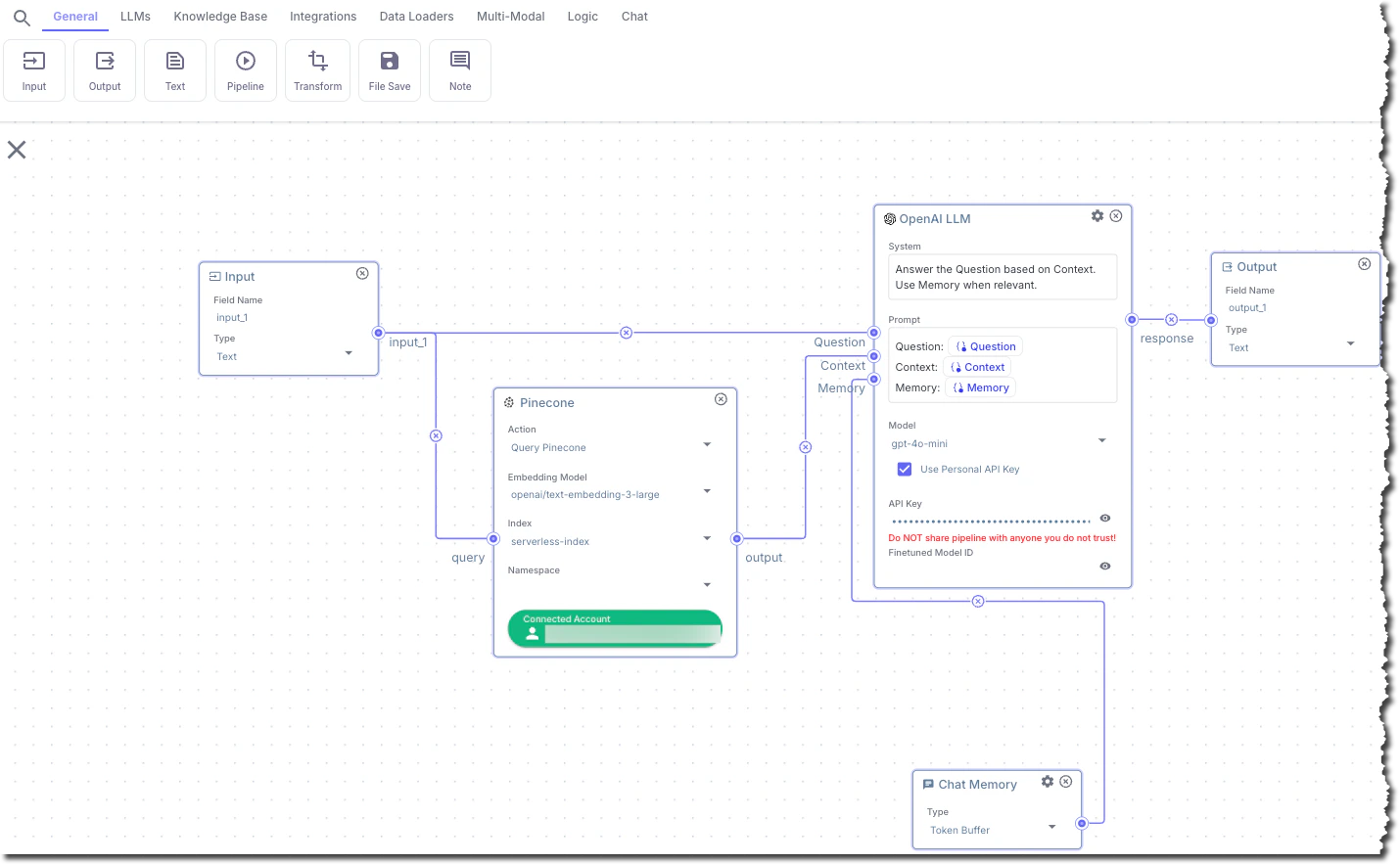 Adding the Output node