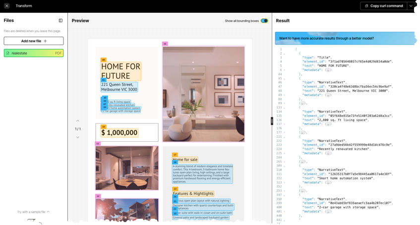 Unstructured user interface example