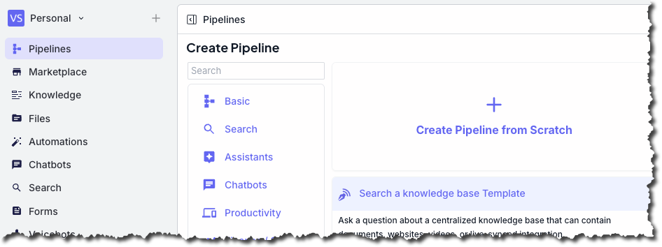 Create the VectorShift project