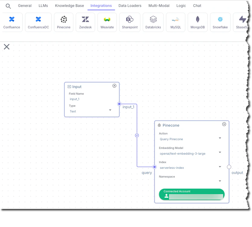 Adding the Pinecone node