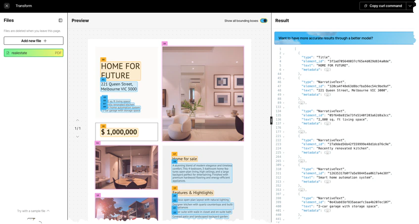 Unstructured user interface example