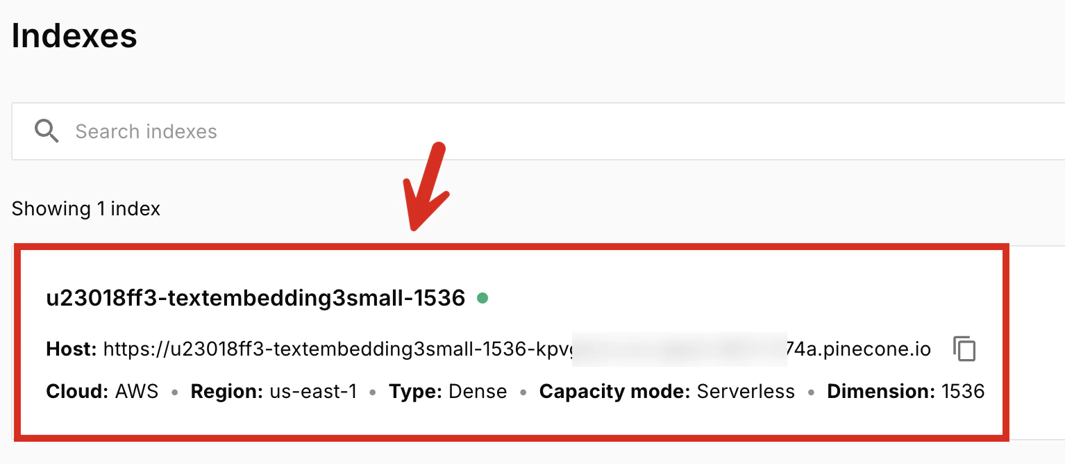 Opening a Pinecone index