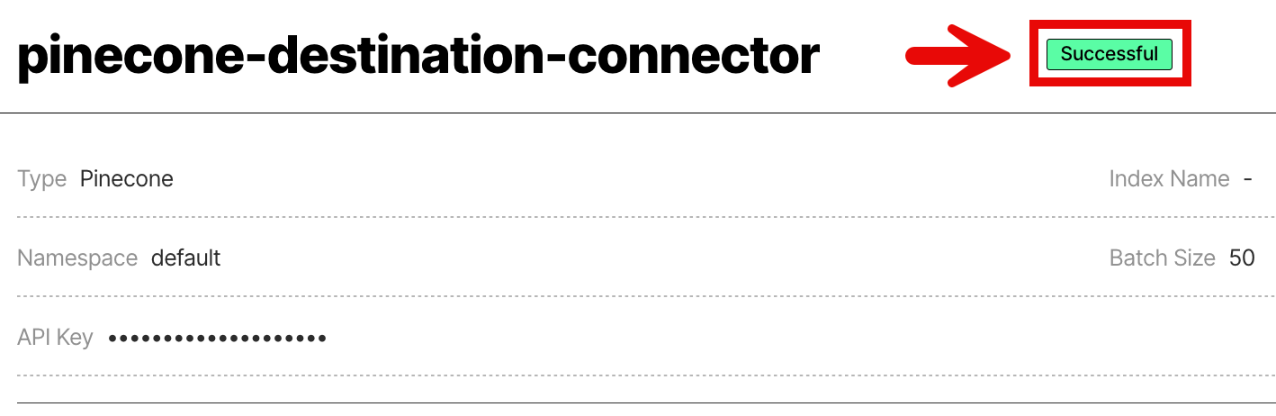 Successful connector test