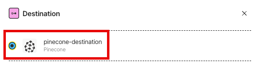 Selecting the destination connector