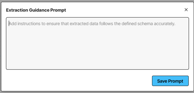 Extraction Guidance Prompt field in the workflow editor Extract node