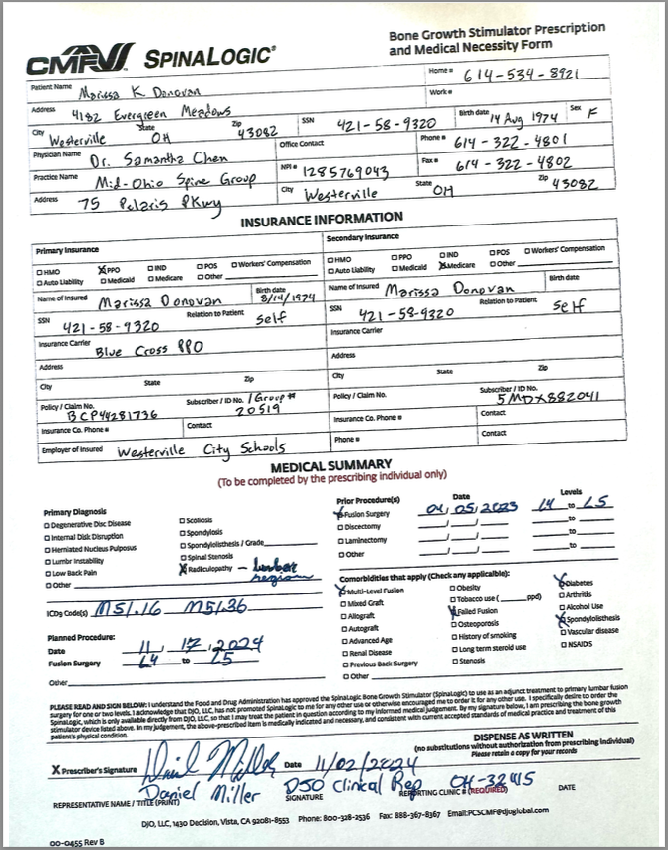 Medical invoice