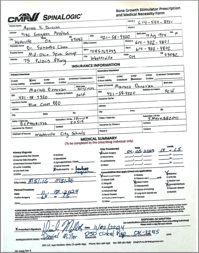 Medical invoice