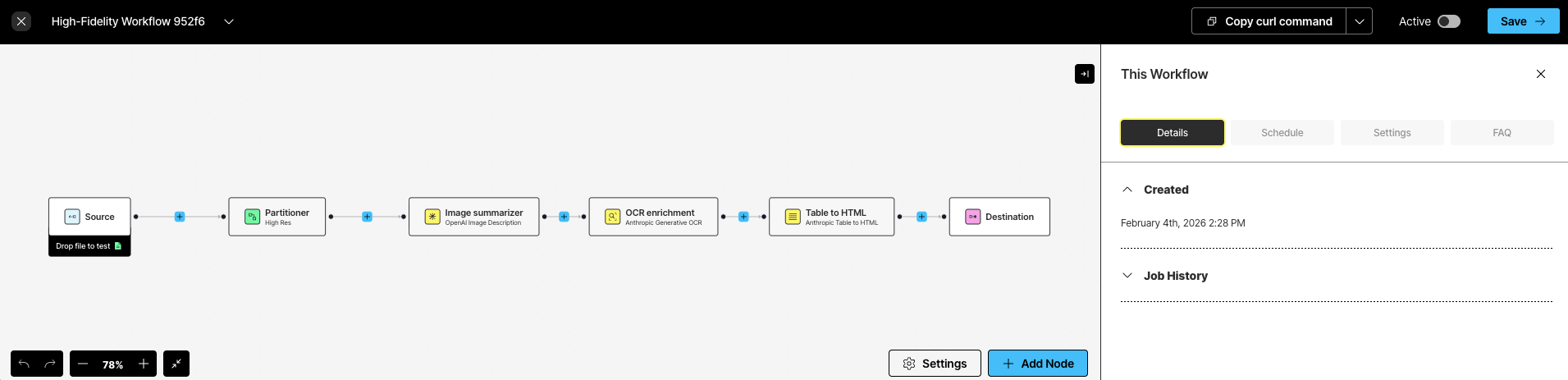 The workflow editor
