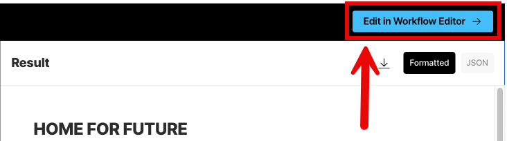 Switching to the workflow editor