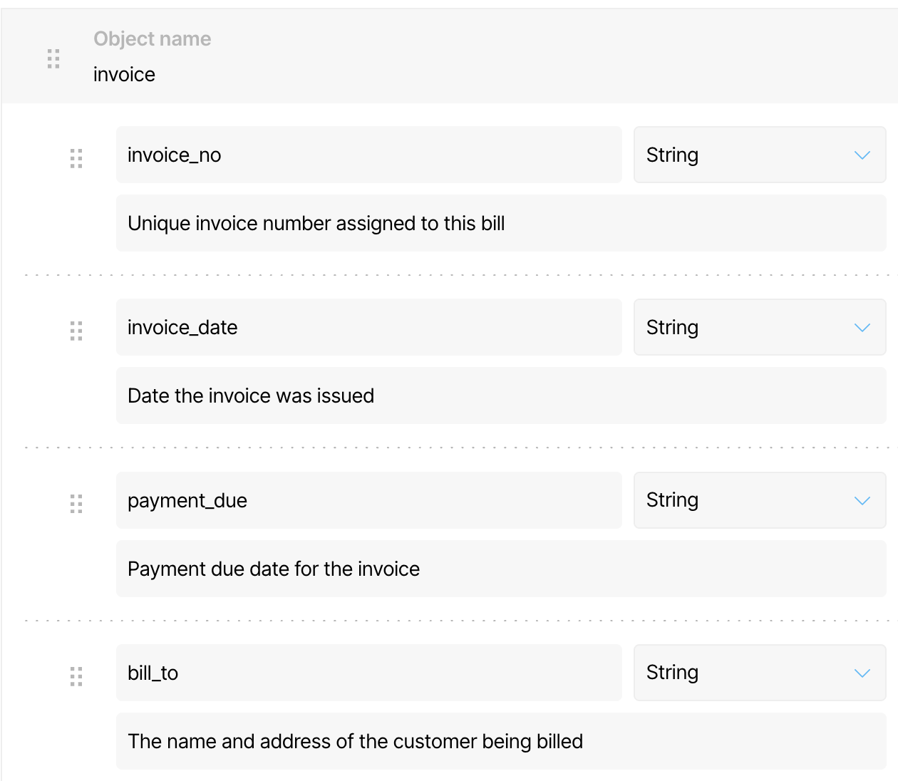 Visual schema builder