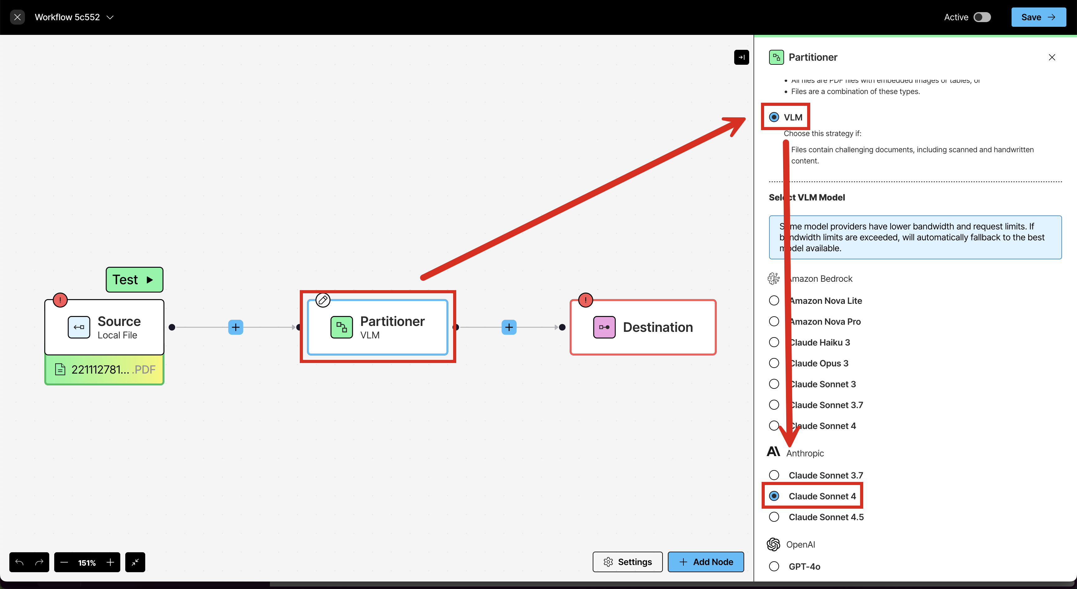 Selecting the VLM for partitioning