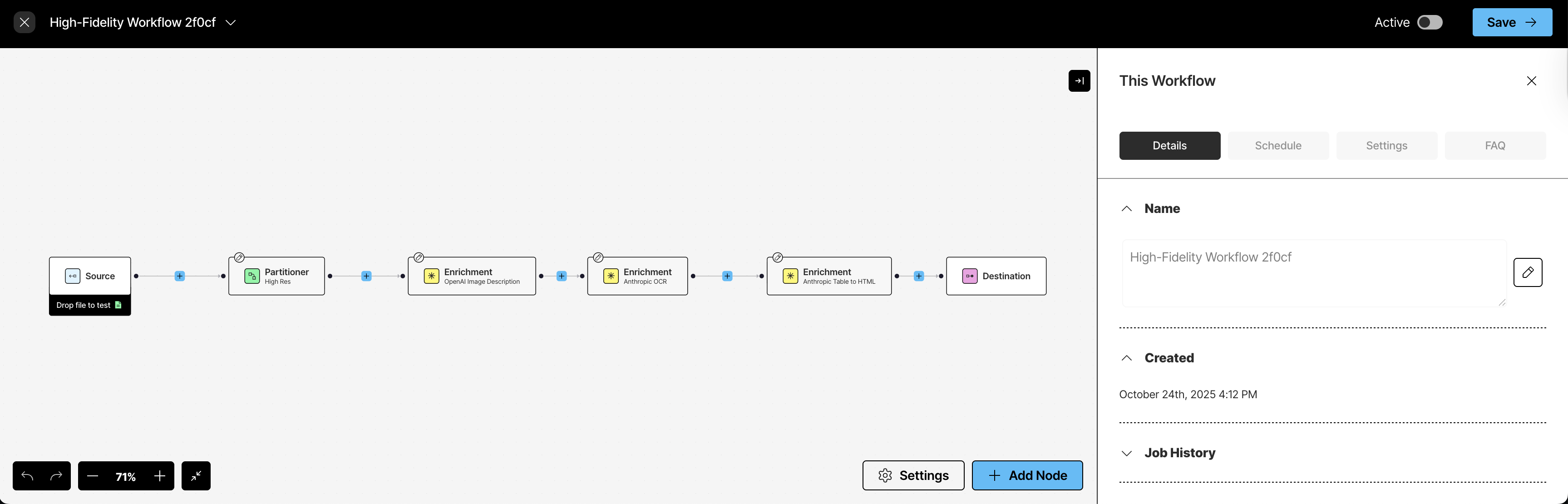 The workflow editor