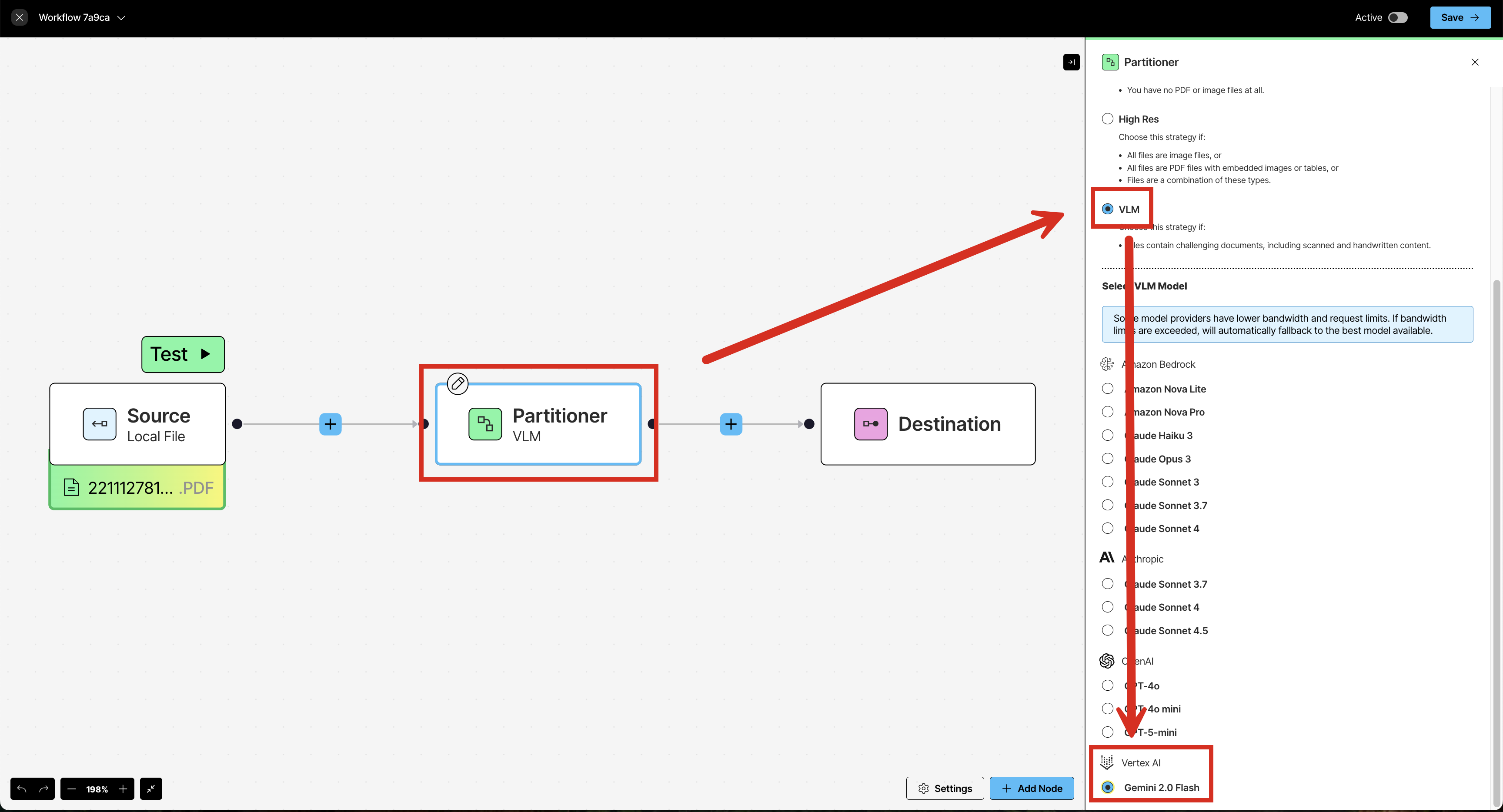 Selecting the VLM for partitioning