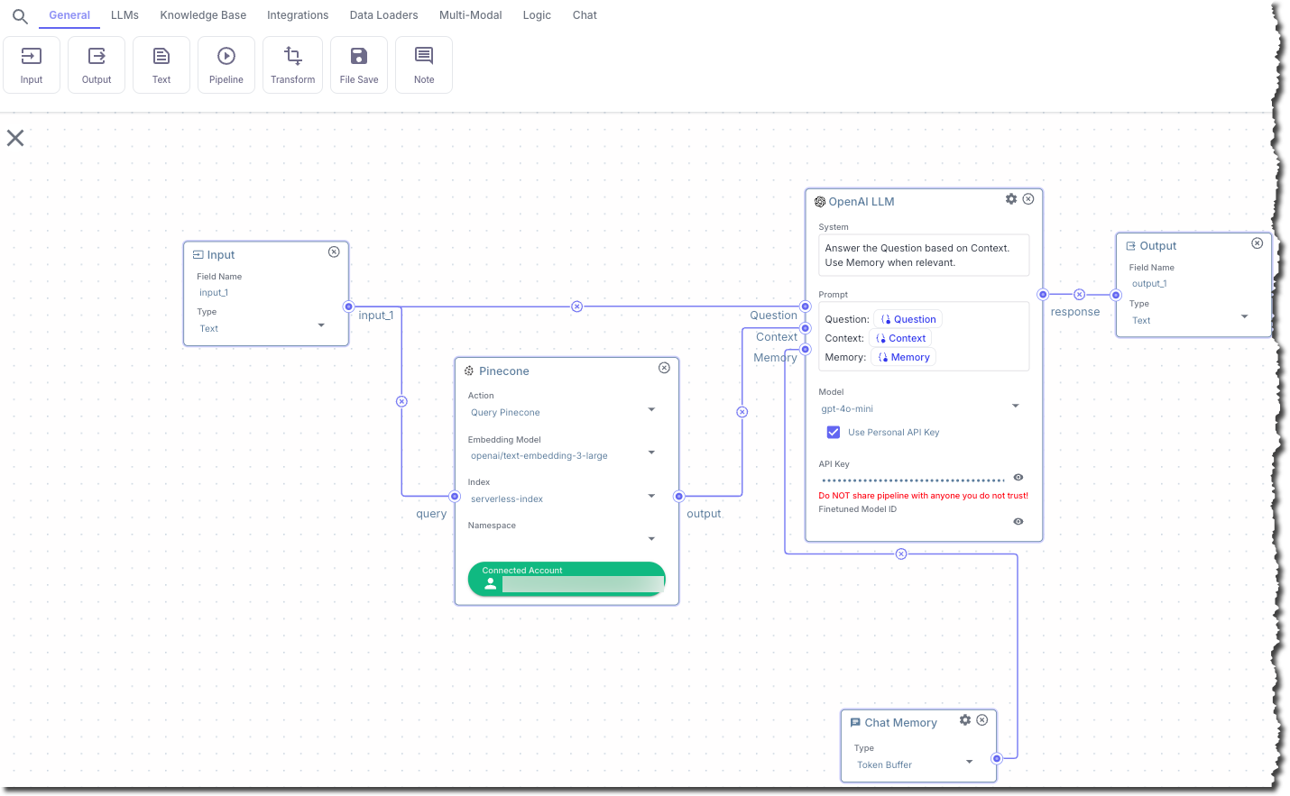 Adding the Output node